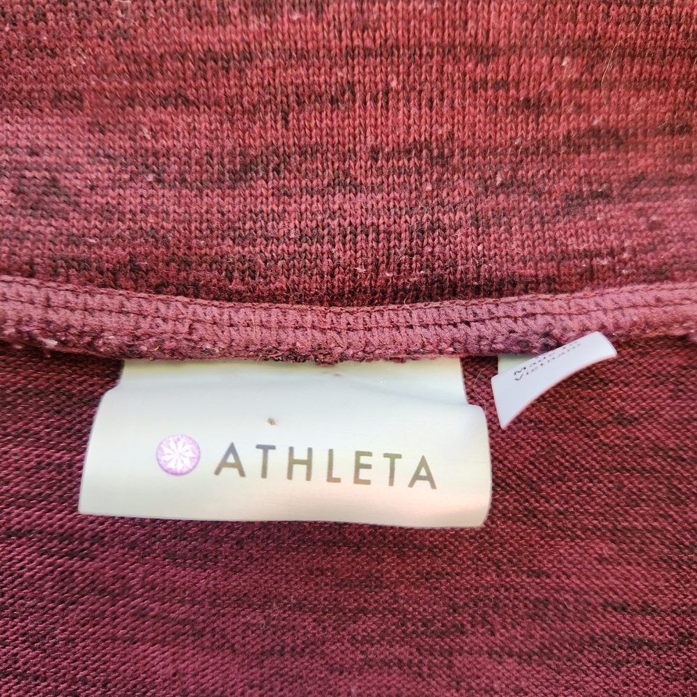 ATHLETA Women's Sport It Sweater Dress Medium Cowl Neck Burgundy Comfort - Picture 2 of 13